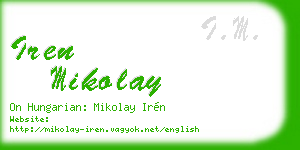 iren mikolay business card